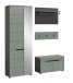Garderoben-Set >Canu< in Basalt Grau / Smoke Green - 160x190x37cm (BxHxT)