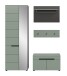 Garderoben-Set >Canu< in Basalt Grau / Smoke Green - 160x190x37cm (BxHxT)