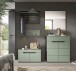 Garderoben-Set >Canu< in Basalt Grau / Smoke Green - 175x190x37cm (BxHxT)