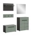 Garderoben-Set >Canu< in Basalt Grau / Smoke Green - 175x190x37cm (BxHxT)