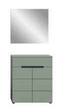 Garderoben-Set >Canu< in Basalt Grau / Smoke Green - 80x190x37cm (BxHxT)