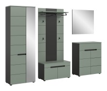 Garderoben-Set >Canu< in Basalt Grau / Smoke Green...