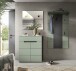 Garderoben-Set >Canu< in Basalt Grau / Smoke Green - 175x190x37cm (BxHxT)