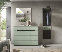 Garderoben-Set >Canu< in Basalt Grau / Smoke Green...