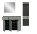 Garderoben-Set >Canu< in Basalt Grau / Smoke Green - 180x190x37cm (BxHxT)