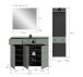 Garderoben-Set >Canu< in Basalt Grau / Smoke Green - 180x190x37cm (BxHxT)