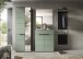 Garderoben-Set >Canu< in Basalt Grau / Smoke Green - 220x190x37cm (BxHxT)