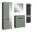 Garderoben-Set >Canu< in Basalt Grau / Smoke Green - 220x190x37cm (BxHxT)