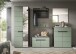 Garderoben-Set >Canu< in Basalt Grau / Smoke Green - 255x190x37cm (BxHxT)