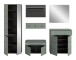Garderoben-Set >Canu< in Basalt Grau / Smoke Green - 255x190x37cm (BxHxT)