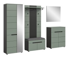 Garderoben-Set >Canu< in Basalt Grau / Smoke Green...
