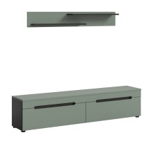 Lowboard >Canu< in Basalt Grau / Smoke Green -...