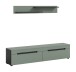 Lowboard >Canu< in Basalt Grau / Smoke Green - 170x38x33cm (BxHxT)