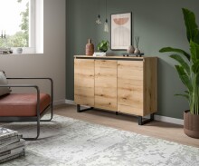 Sideboard >Tomasa< in Evoke Oak - 120x84x36cm (BxHxT)