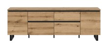 Lowboard >Tomasa< in Evoke Oak - 188x65x36cm (BxHxT)