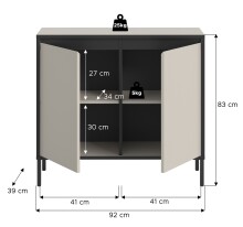 Kommode >Tron< in kaschmir - 92x83x38cm (BxHxT)