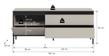 Lowboard >Tron< in kaschmir - 150x62x38cm (BxHxT)