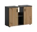 Waschbeckenunterschrank >Mone< in Basalt / Artisan Oak - 80x59x30cm (BxHxT)