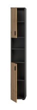 Hochschrank >Mone< in Basalt / Artisan Oak - 30x192x30cm (BxHxT)