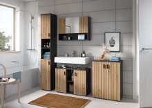 Badezimmer-Set >Mone< in Basalt / Artisan Oak - 125x192x30cm (BxHxT)