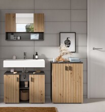 Badezimmer-Set >Mone< in Basalt / Artisan Oak -...