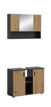 Badezimmer-Set >Mone< in Basalt / Artisan Oak - 80x180x30cm (BxHxT)