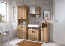 Badezimmerspiegelschrank >Mone< in artisan oak - 60x55x17cm (BxHxT)