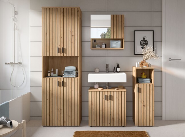 Badezimmer-Set >Mone< in artisan oak - 180x192x30cm (BxHxT)