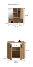 Badezimmer-Set >Mone< in artisan oak - 60x180x30cm (BxHxT)