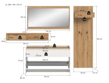 Garderoben-Set >Drive< in Weiß - 192x205x32cm (BxHxT)