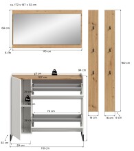 Garderoben-Set >Drive< in Weiß - 192x172x32cm (BxHxT)