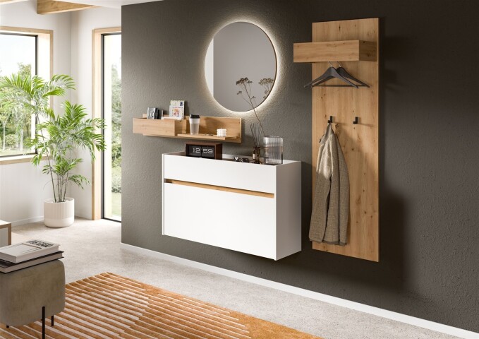 Garderoben-Set >Drive< in Weiß - 197x205x32cm (BxHxT)