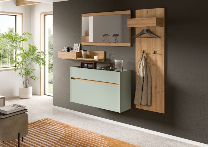 Garderoben-Set >Drive< in Salbei - 192x205x32cm (BxHxT)