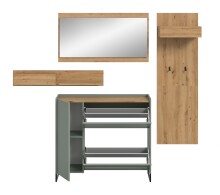Garderoben-Set >Drive< in Salbei - 192x175x32cm (BxHxT)