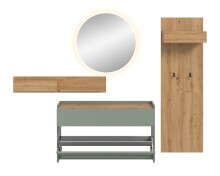 Garderoben-Set >Drive< in Salbei - 197x205x32cm (BxHxT)