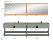 Garderoben-Set >Drive< in Salbei - 192x220x32cm (BxHxT)