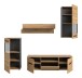 Wohnwand >Caserta< in Basalt Grau / Artisan Eiche - 253x196x40cm (BxHxT)