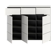 Schuhkommode >Canu< in Basalt Grau / Weiß - 120x94x37cm (BxHxT)