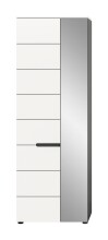 Garderobenschrank >Canu< in Basalt Grau / Weiß - 65x190x37cm (BxHxT)