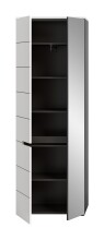 Garderobenschrank >Canu< in Basalt Grau / Weiß - 65x190x37cm (BxHxT)
