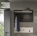 Garderobenpaneel >Canu< in Basalt Grau / Weiß - 80x73x27cm (BxHxT)