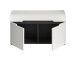 Sitzbank >Canu< in Basalt Grau / Weiß - 80x45x37cm (BxHxT)
