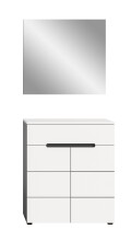 Garderoben-Set >Canu< in Basalt Grau / Weiß - 80x190x37cm (BxHxT)