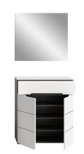 Garderoben-Set >Canu< in Basalt Grau / Weiß - 80x190x37cm (BxHxT)