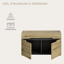 Sitzbank >Canu< in Basalt Grau / Artisan - 80x45x37cm (BxHxT)