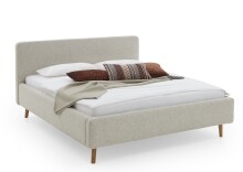 Polsterbett >Mattis mit BK< Liegefläche 180x200 cm, Hevre Beige, Stellmaß: 201x105x218cm (BxHxT)