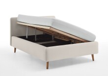Polsterbett >Mattis mit BK< Liegefläche 140x200 cm, Nordic Ivory, Stellmaß: 161x105x218cm (BxHxT)