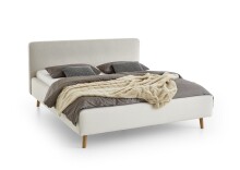 Polsterbett >Mattis mit BK< Liegefläche 160x200 cm, Nordic Ivory, Stellmaß: 181x105x218cm (BxHxT)