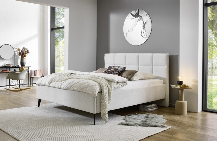 Polsterbett >Paulo mit BK< Liegefläche 160x200 cm, Beige, Stellmaß: 182x120x213cm (BxHxT)