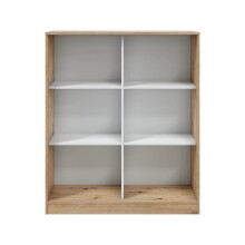Schuhschrank >GARONA< 6 Fächer, Asteiche Dekor / Artik Weiß - 100x119x40 (BxHxT)